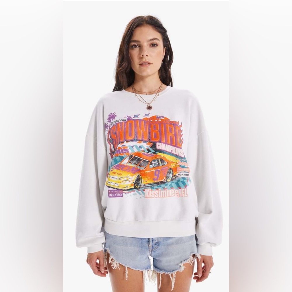 Mother Denim The Drop Square Sweatshirt - Snowbird